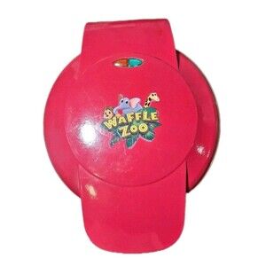 Waffle Zoo Animal Waffle Maker FS-65A – Elephant, Giraffe & Lion Shapes – Red –